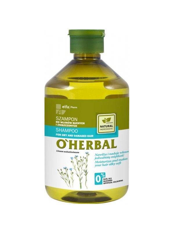 O'Herbal Szampon do włosów suchych i zniszczonych z ekstraktem z lnu 500 ml