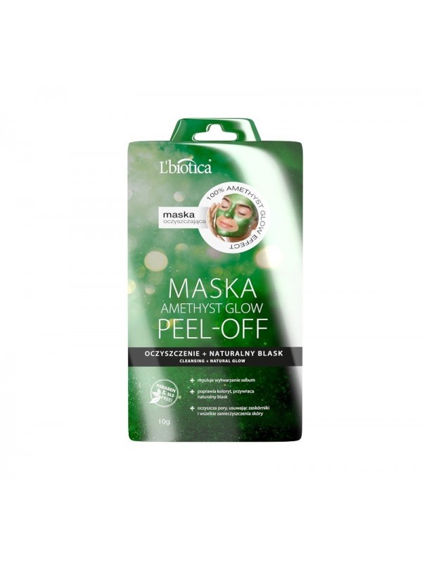 L'biotica PEEL-OFF MASKA AMETYST GLOW OCZYSZCZANIE BLASK 10g