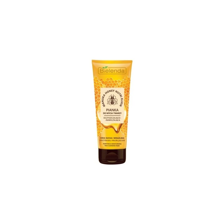Bielenda MANUKA HONEY NUTRI ELIXIR Очищаюча та зволожуюча очищаюча пінка для обличчя 175 г