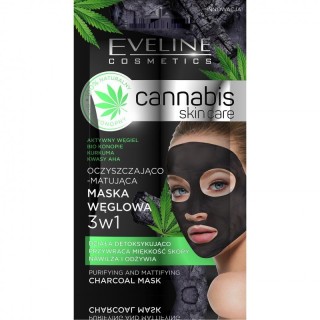 Eveline Cannabis 3in1 Houtskool Reinigend en Matterend Gezichtsmasker 7 ml