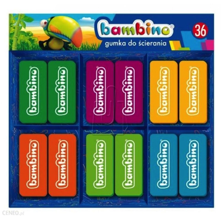 Гумки BAMBINO Dysplay 36 шт