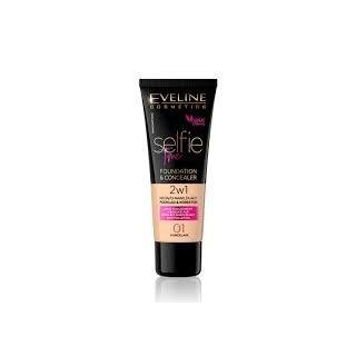 Eveline Selfie Time 2-in-1 dekkende en hydraterende foundation /01/ Porcelain 30 ml