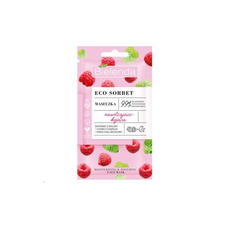 Bielenda ECO SORBET Moisturizing and soothing face mask Raspberry 8 g