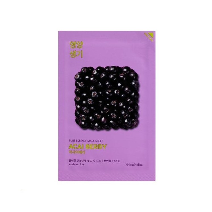 Holika Holika Pure Essence Mask Sheet - Маска для обличчя в листі з екстрактом фруктів асаї 23 г