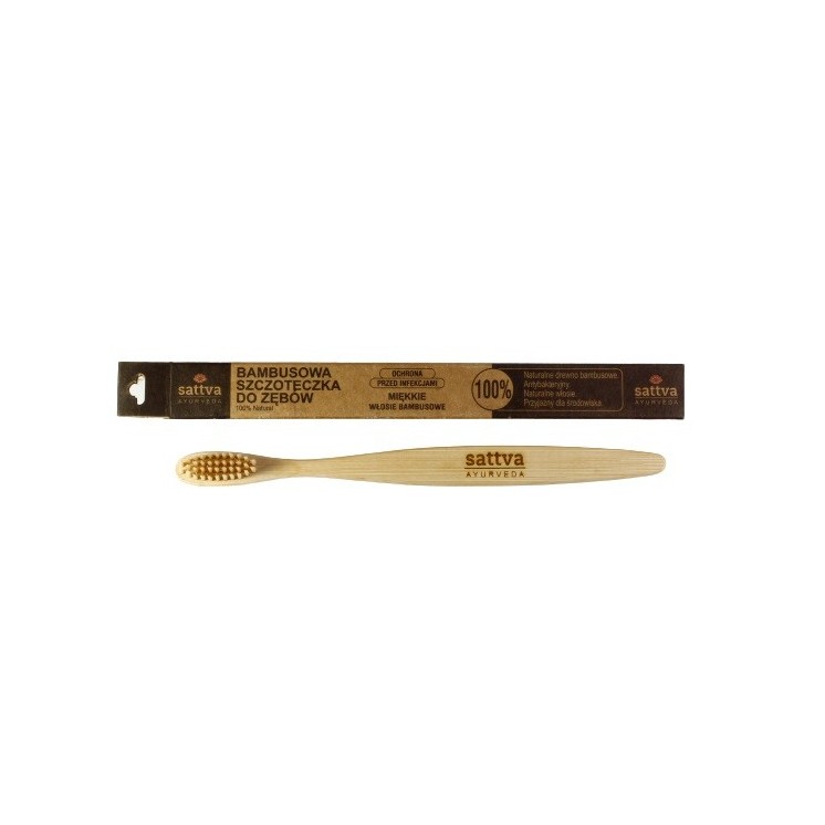 Sattva Ayurveda Bamboo Toothbrush - щетина з активованим вугіллям SOFT 1 шт.