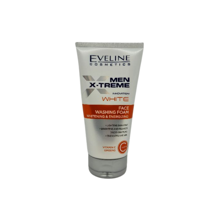 Eveline Men X-Treme Innovation ! White Mousse nettoyante visage blanchissante et énergisante 150 ml