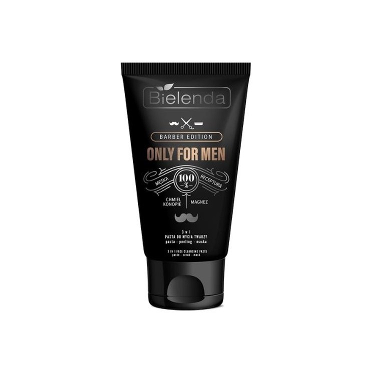 Bielenda ONLY FOR MEN BARBER EDITION Facial Cleansing Paste 3in1 Pasta- Peeling Mask 150 g (28-02-2026)
