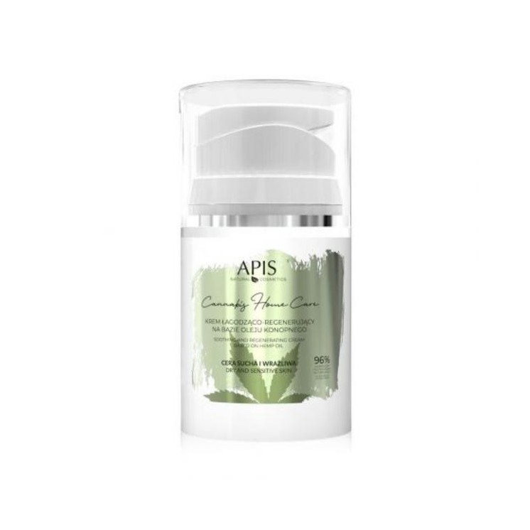 Crème visage apaisante et régénérante Apis Cannabis Home Care à base d'huile de chanvre 50 ml