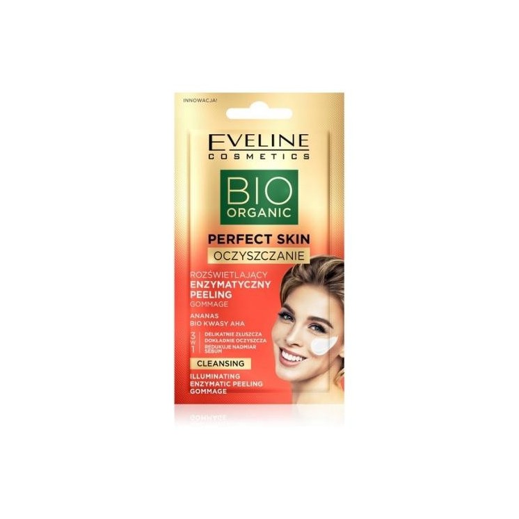 Eveline Bio Organic Perfect Skin verlichtende enzymatische Gommage Peeling 8 ml