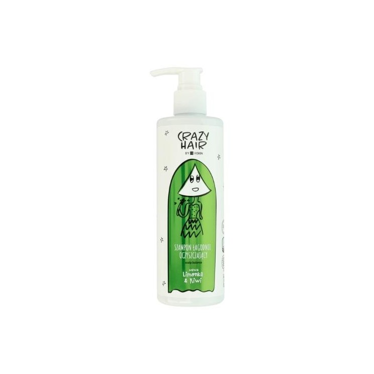 HiSkin Crazy Hair Szampon łagodnie oczyszczający do skóry głowy i włosów o zapachu Limonki i Kiwi 300 ml