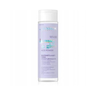 Eveline Beauty & Glow Acid Power ! Lotion tonique illuminatrice à 5 % d'acide glycolique 200 ml