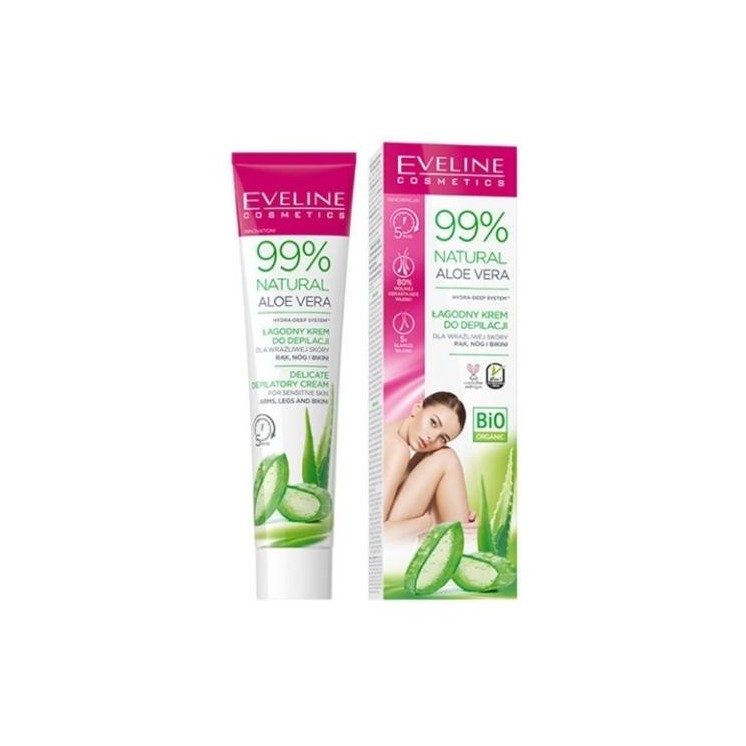 Eveline 99% Natural Aloe Vera mild Depilatory cream for hands, legs and bikini 125 ml