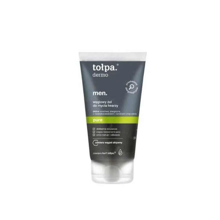 Tołpa Dermo Men Pure. Вугільний гель для вмивання очищає шкіру