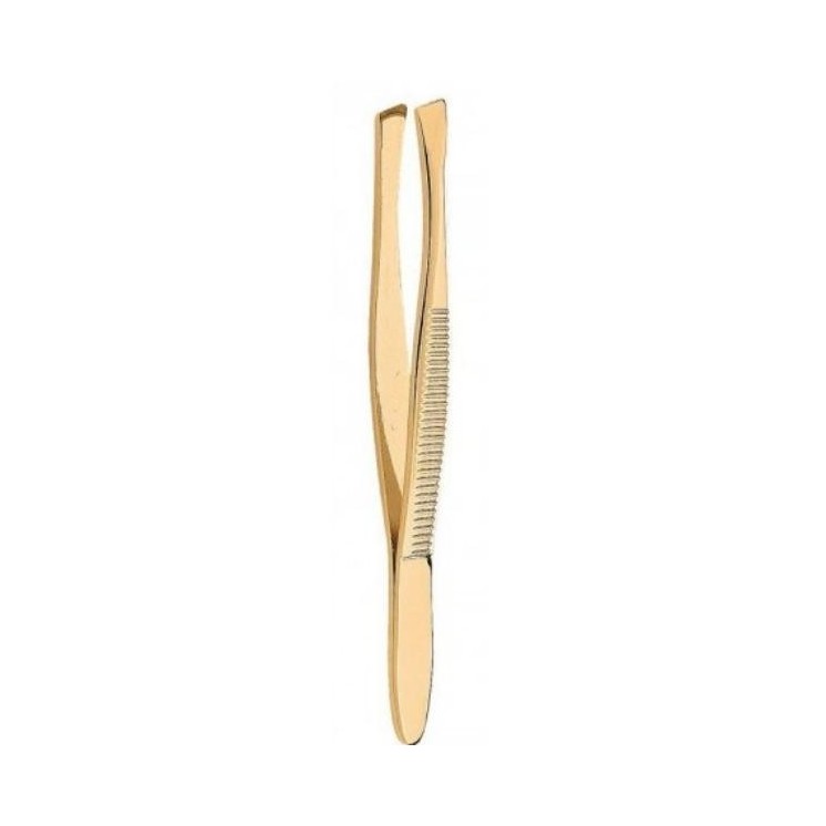 Donegal Diagonal gold cosmetic tweezers