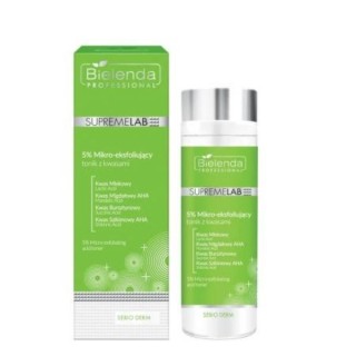 Lotion tonique pour le visage Bielenda SUPREMELAB Sebio Derm avec 5 % d'acides micro-exfoliants
