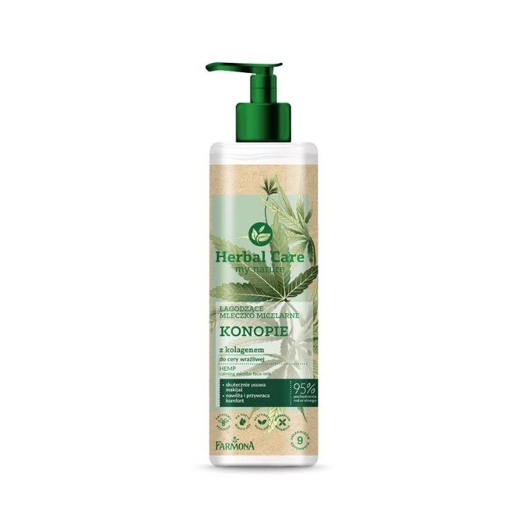 Farmona Herbal Care заспокійливе міцелярне молочко Конопля з колагеном