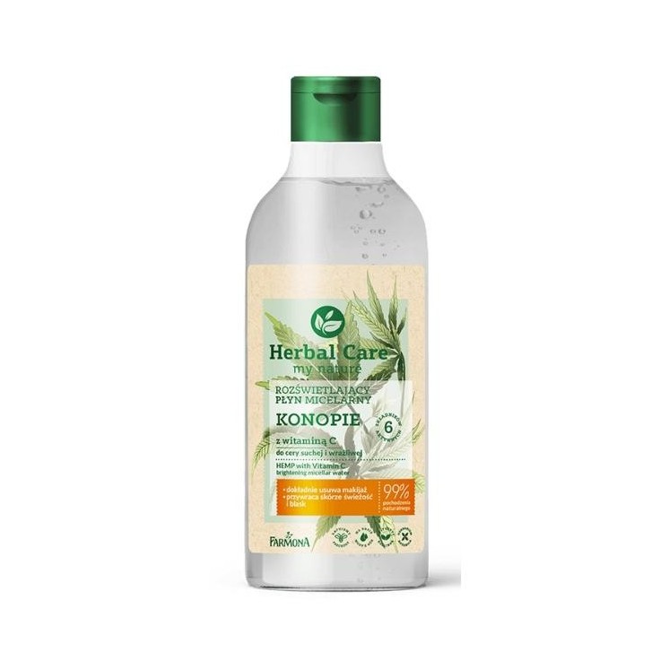 Міцелярний флюїд Farmona Herbal Care illuminating Hemp з вітаміном С для дуже сухої шкіри