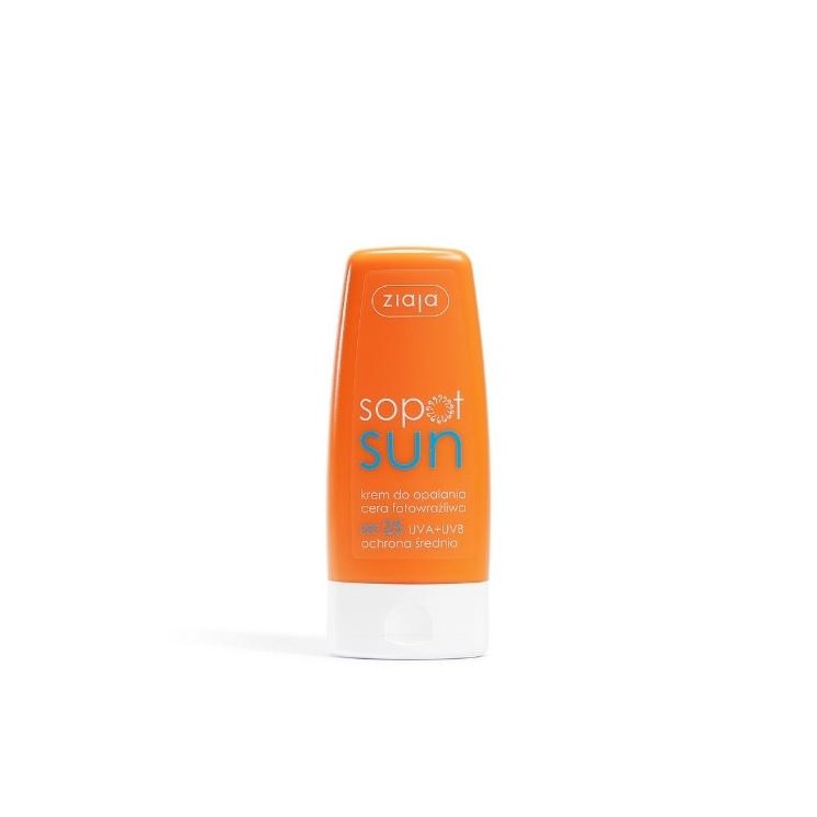 Crème solaire Ziaja Sopot pour peaux photosensibles SPF25 protection UVA+UVB moyenne 60 ml