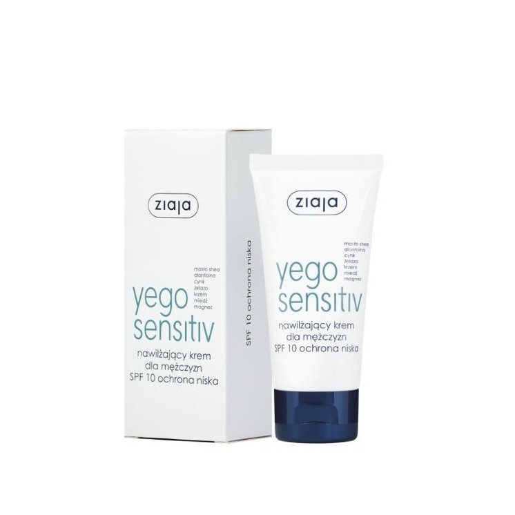 Ziaja Yego Sensitiv hydraterende gezichtscrème SPF10 lage bescherming 50 ml