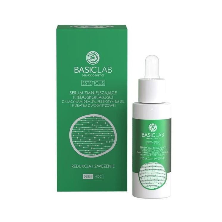 BasicLab Esteticus Serum для зменшення недоліків з ніацинамідом 5 % зменшення та звуження 30 мл