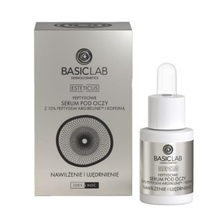 Sérum contour des yeux BasicLab Esteticus Peptide à 10% d'Argireline, hydratant et raffermissant, 15 ml