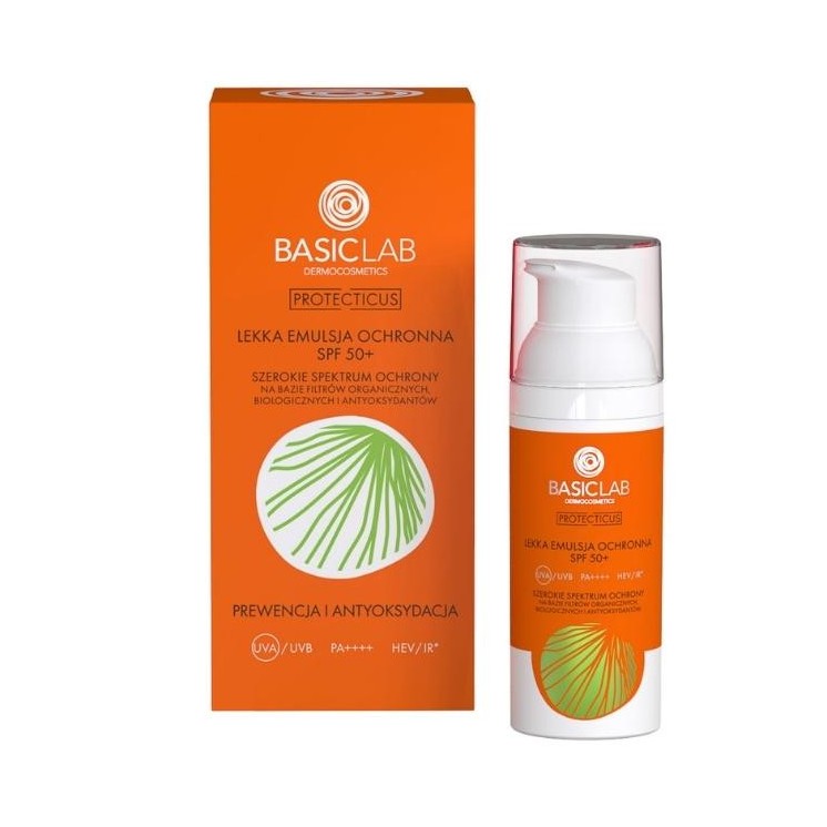 BasicLab Protecticus легка захисна емульсія SPF50 + профілактика та антиоксидант 50 мл