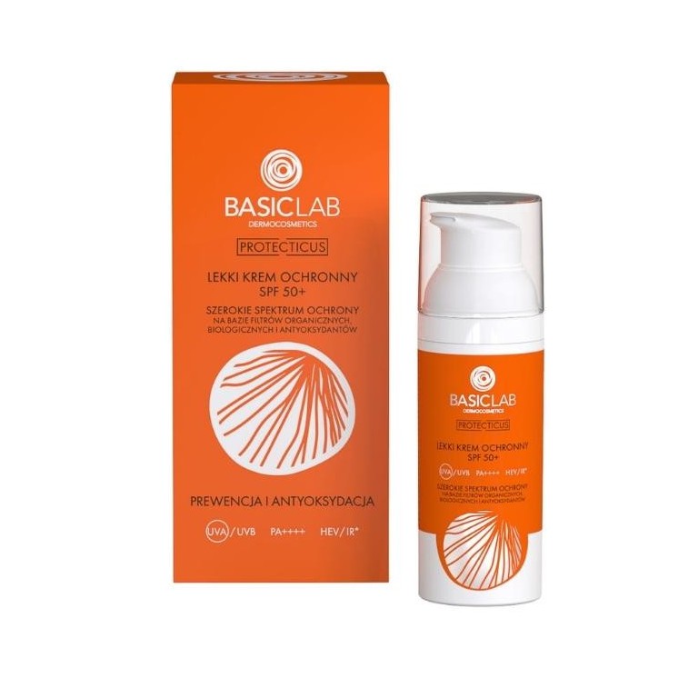 BasicLab Protecticus легкий Захисний крем SPF50 + профілактика та антиоксидант 50 мл
