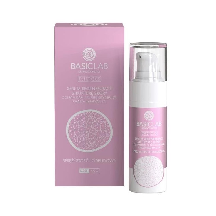 Serum BasicLab Esteticus, що відновлює структуру шкіри з керамідами 1% еластичність і відновлення 30 мл