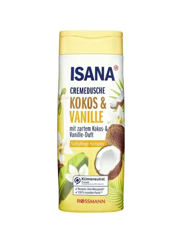 Isana kremowy Żel pod prysznic Kokos & Vanille 300 ml