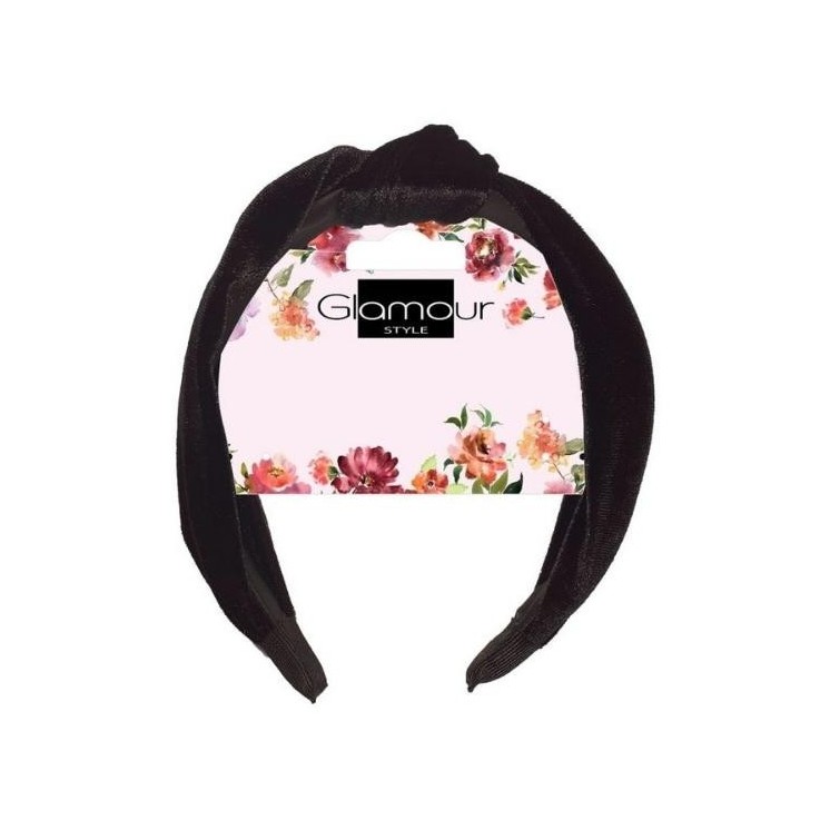 Гумка для волосся Glamour з вузлом, чорна, 1 шт