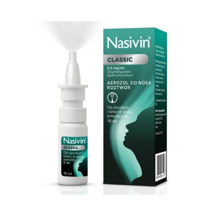 Nasivin Classic 0,05% Спрей назальний 10 мл
