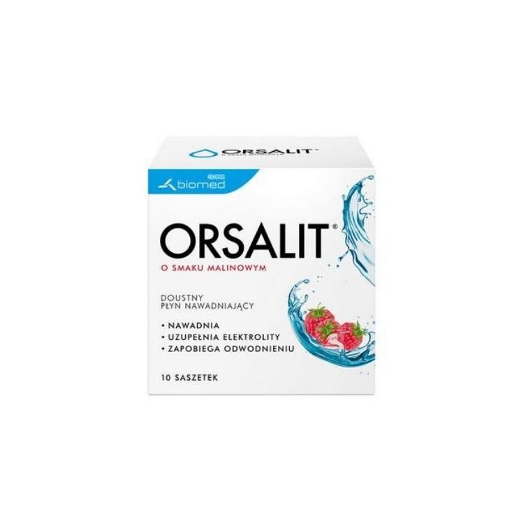 Флюїд для оральної гідратації Orsalit зі смаком малини, 10 пакетиків