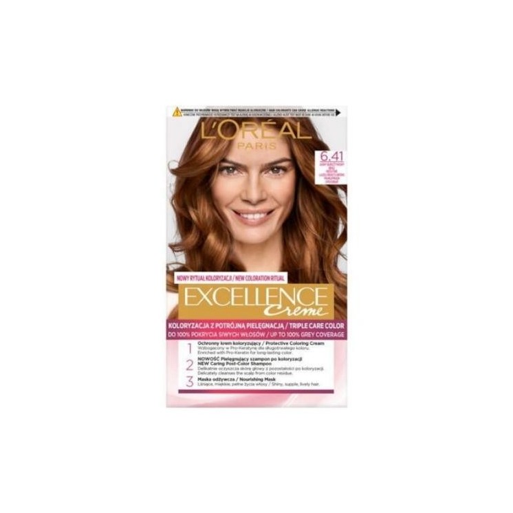 L'oreal Excellence Creme Hair dye /6.41/ Light Amber Brown