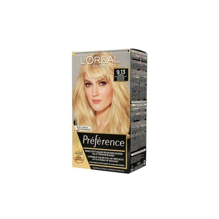 L'oreal Preference Hair dye /9.13/ Very Light Ash Golden Blond