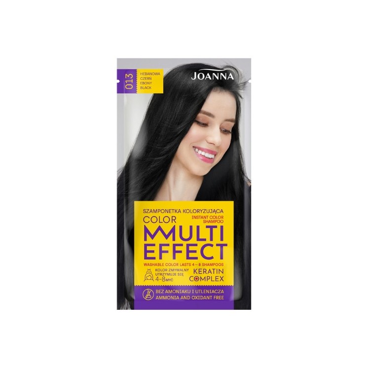 Joanna Multi Effect Color Coloring haarshampoo /013/ Ebony zwart