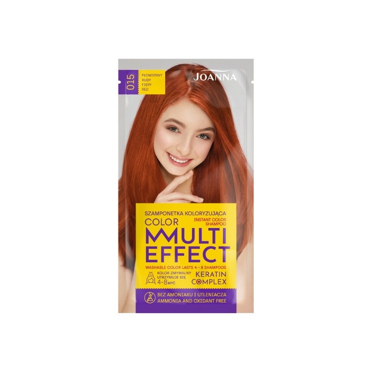 Joanna Multi Effect Color Coloring haarshampoo /015/ Vlammend rood