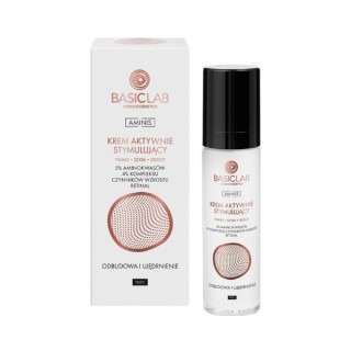 BasicLab Aminis Actief revitaliserende nachtcrème voor gezicht, hals en decolleté 5 % Aminozuren 50 ml