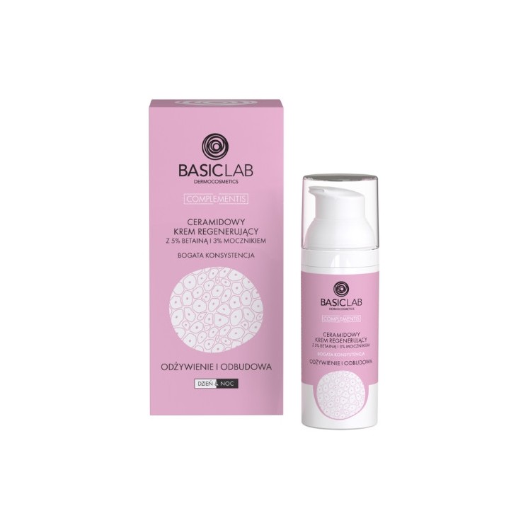 BasicLab Complementis Ceramide Regenerating Cream with 5 % Betaine and 3% Urea насиченої консистенції 50 мл