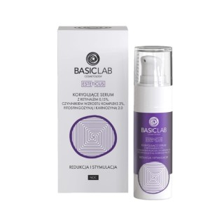 BasicLab Esteticus Corrective Serum with Retinal 0.15%, Growth Factor Compeks 2%, Phytosphingosine and Carnosine 2.0 30 ml