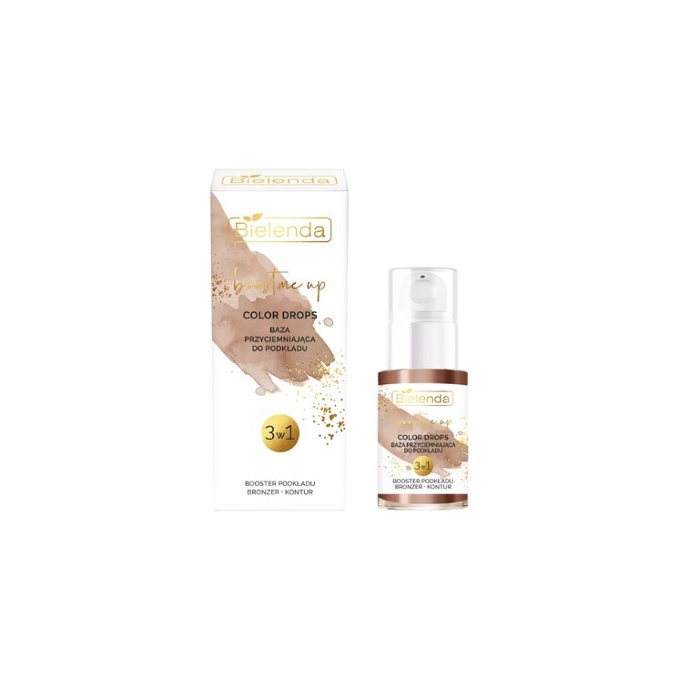 Bielenda Boost Me Up Color Drops Darkening база для тонального крему 3in1 Foundation booster, Bronzer, Contour 15 ml