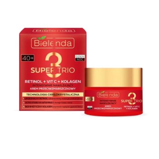 Bielenda Super Trio Retinol + Vit C + Collagen інтенсивно зволожуючий крем проти зморшок 40+ день/ніч 50 мл