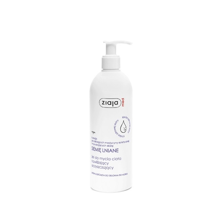 Ziaja Med Lijnzaad Hydraterende en reinigende body wash gel 400 ml