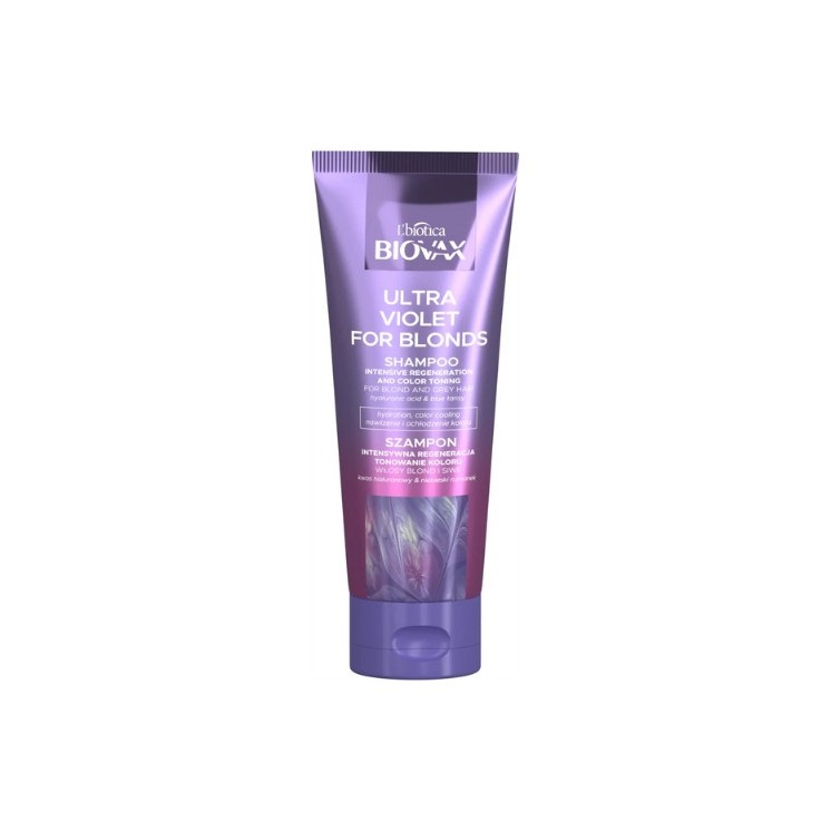 Biovax Ultra Violet інтенсивно регулюючий шампунь для blond і сивого волосся 200 мл