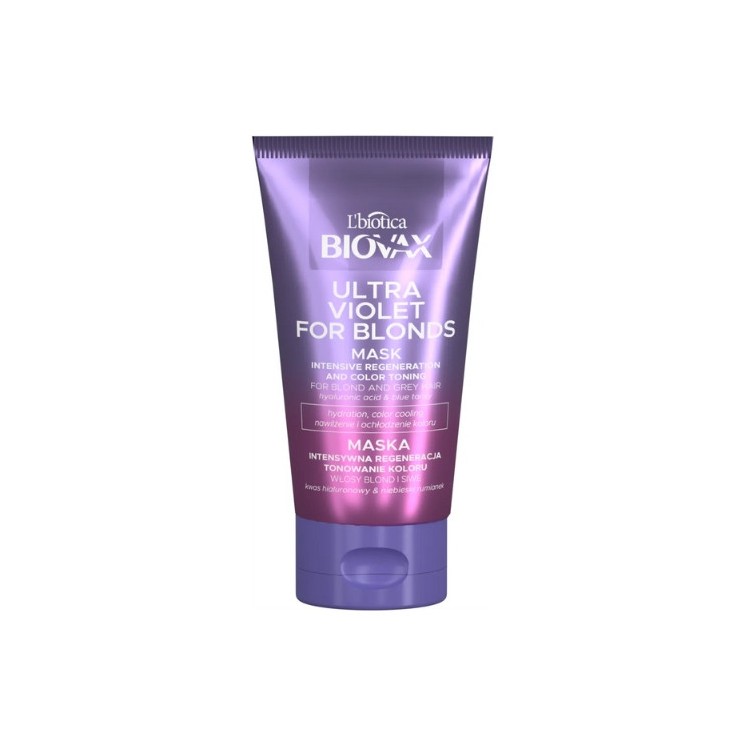 Інтенсивно регулююча маска Biovax Ultra Violet для blond та сивого волосся 150 мл