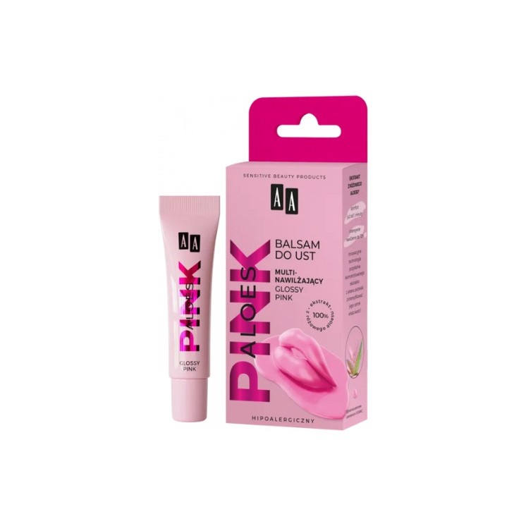 AA Aloe Pink multi-hydraterende lippenbalsem Glossy Pink 10 gr