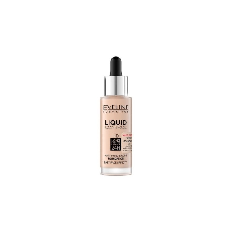 Fond de teint liquide Eveline en flacon compte-gouttes /002/ Soft Porcelain 32 ml