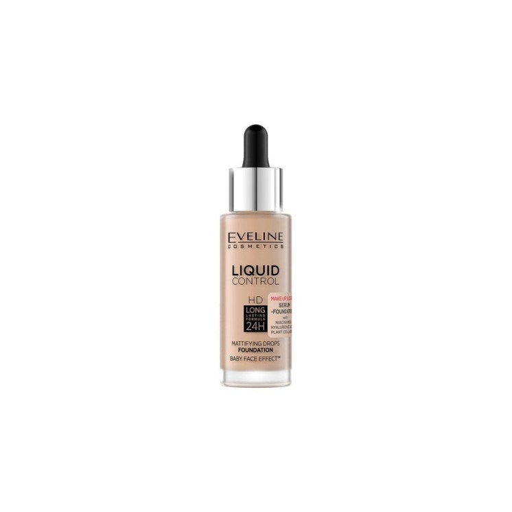 Eveline Liquid Control Foundation in een druppelaar /035/ Natural Beige 32 ml