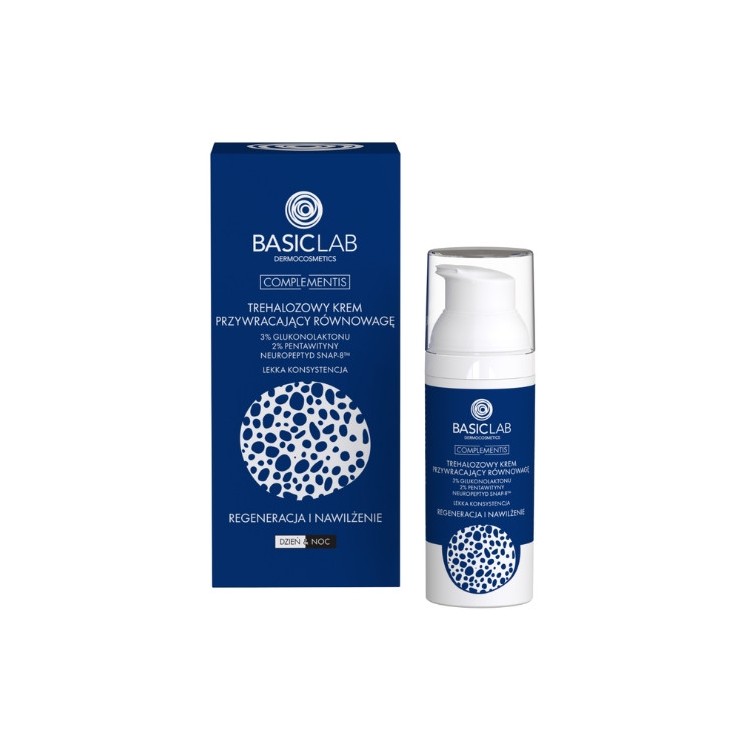 BasicLab Complementis Trehalose Face Cream Rebalancing 3% Gluconolactone with Light Consistency 50 ml