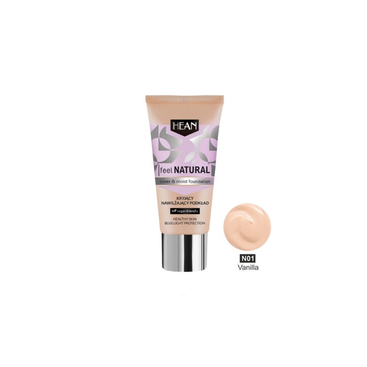 Hean Feel Natural Dekkende en hydraterende foundation /01/ Vanilla 30 ml