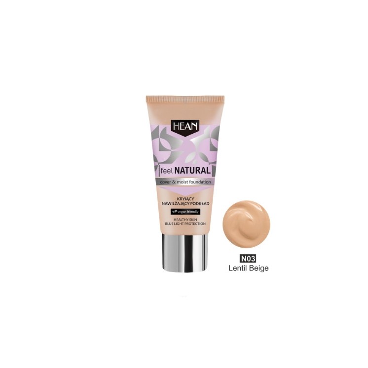 Hean Feel Natural Dekkende en hydraterende foundation /03/ Lentil Beige 30 ml